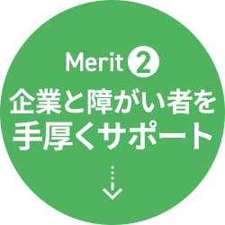 Merit2 企業と障がい者を手厚くサポート