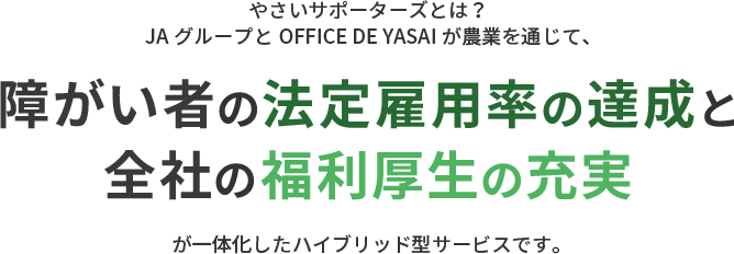 障がい者の法定雇用率の達成と全社の福利厚生の充実